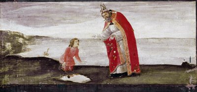 Visjon av St Augustine, detalj av St Barnaba altertavle (tempera på tre av Sandro Botticelli
