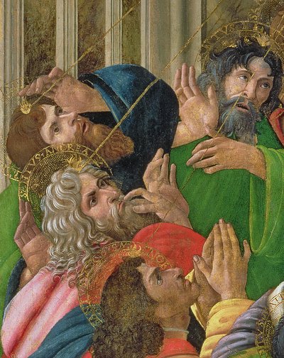 Detalj av Den hellige ånds nedstigning, 1495-1505 av Sandro Botticelli