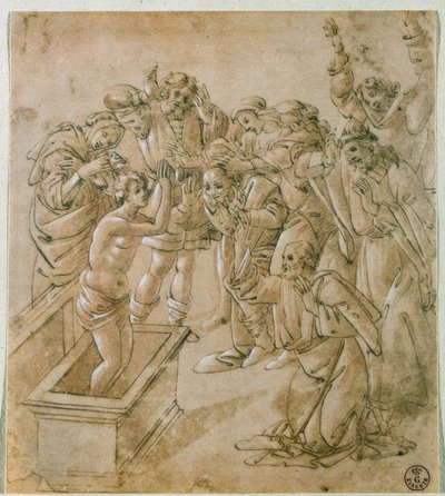 Oppreisningen av sønnen til Theofilus fra de døde av Sandro Botticelli