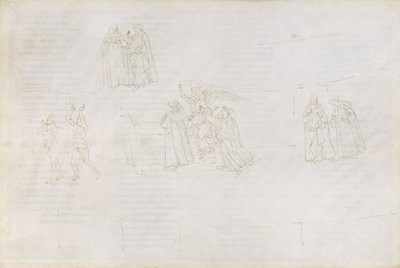 Illustrasjon til den guddommelige komedie av Dante Alighieri Purgatorio 17, 1480-1490 av Sandro Botticelli