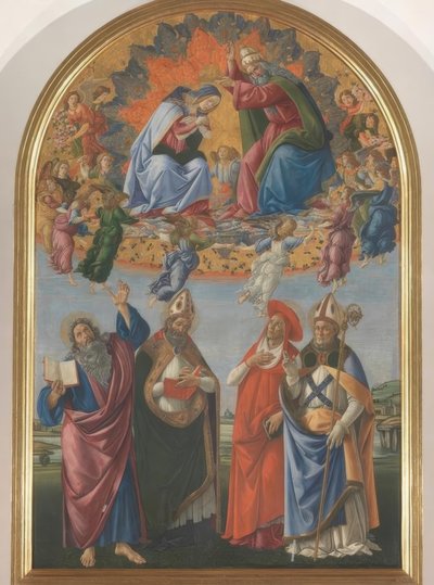 Kroningen av Maria med fire helgener av Sandro Botticelli
