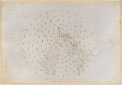 La Divina Commedia, Paradiso VI. Den andre planetsfæren (Merkurs himmel): Justinian forteller Dante historien om keiserdømmet og beretter om de rettferdiges sjeler i Merkur av Sandro Botticelli