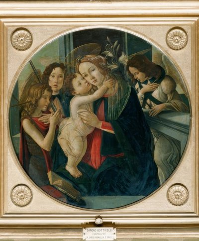 Maria med barnet, gutten John og to engler av Sandro Botticelli