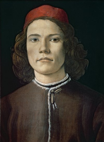Portrait of a Young Man, ca. 1480-85 (tempera og olje på panel) av Sandro Botticelli