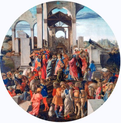 Kongenes tilbedelse, c1470-1475 av Sandro Botticelli