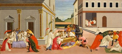 Three Miracles of Saint Zenobius, ca. 1500. av Sandro Botticelli