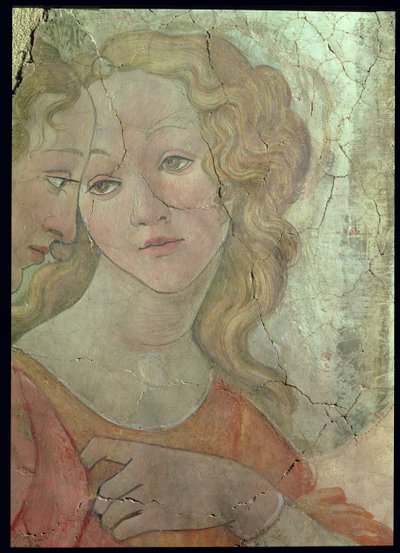 Venus and the Three Graces Offering Gifts to a Young Girl, detalj av en av nådene, ca. 1483 freskodetalj fra 33760, se også 93891-2, 93894 av Sandro Botticelli