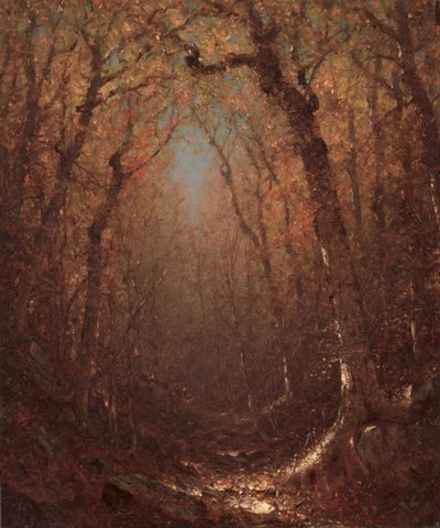 Høst, en skogssti av Sanford Robinson Gifford