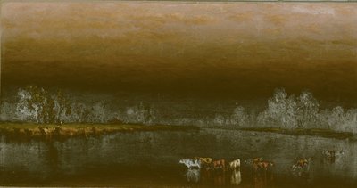 Kyr i en dam ved solnedgang av Sanford Robinson Gifford