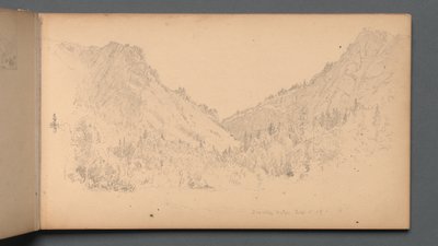 Skissebok, side 18: Dixville Notch, 4. september, 89. 1859. av Sanford Robinson Gifford
