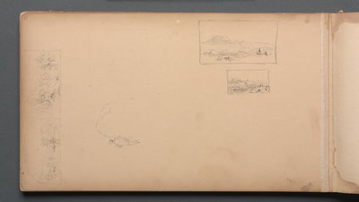 Skissebok, side 37: Maine Landscape Vignittes, 1859. av Sanford Robinson Gifford