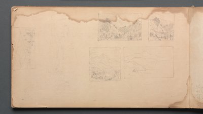 Skissebok, side 39: Maine Landscape Vignittes, 1859. av Sanford Robinson Gifford