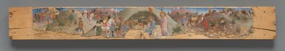 Die Anbetung der Heiligen Drei Könige mit knienden Mitgliedern der Bruderschaft av Sano di Pietro