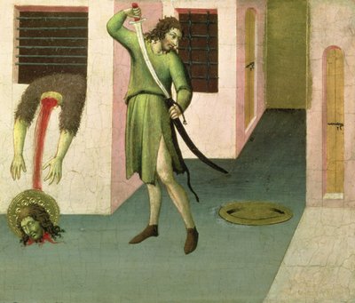 Halshuggingen av døperen Johannes (tempera på panel) (se også 53648) av Sano di Pietro