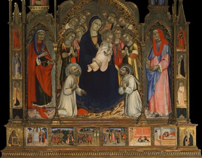 Altertavle av de hellige Cosmas og Damian (maleri på tre) av Sano di also Ansano di Pietro di Mencio Pietro