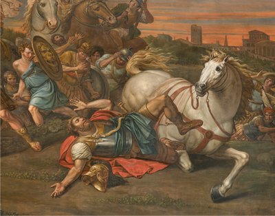 Vegg motsatt av motfasaden på det nordlige transeptet, Sante Legnani, Konvertering av Saul 1814, Lav detalj av Sante Legnani