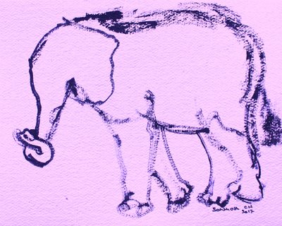 Tegning av en nysgjerrig elefant av Santhosh ch