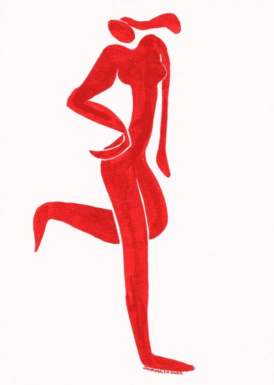 Elegant rød figur av Santhosh ch