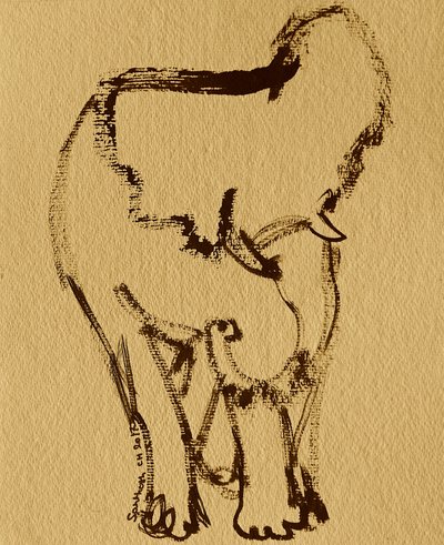 Mild elefant i blekk av Santhosh ch
