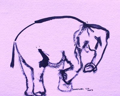 Mild elefant i blekk av Santhosh ch