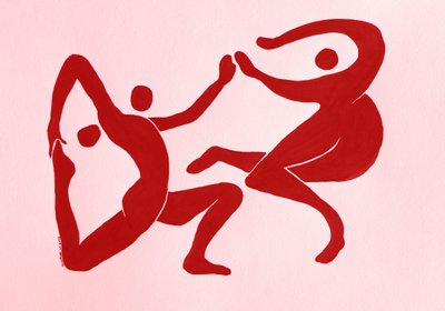 Grasiøse røde figurer av Santhosh ch