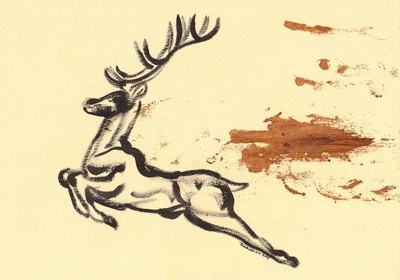 Skisse av en hoppende hjort av Santhosh ch