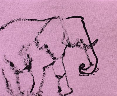 Minimalistisk rosa elefant av Santhosh ch