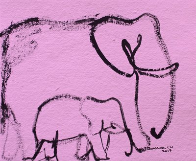 Rosa elefantfamilie av Santhosh ch