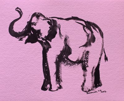 Rosa elefant i blekk av Santhosh ch