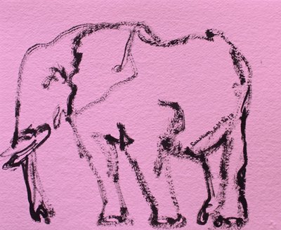 Skisse av en rosa elefant av Santhosh ch