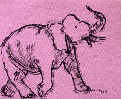 Skisse av en rosa elefant av Santhosh ch