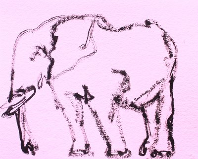 Skisse av en rosa elefant av Santhosh ch