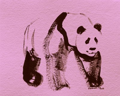 Penselstrøk av en rosa panda av Santhosh ch
