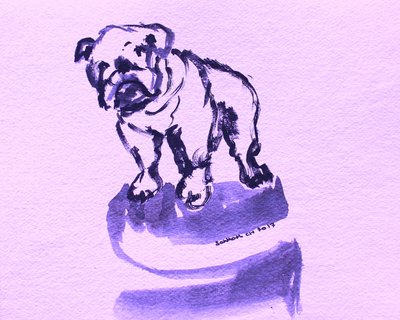 Skisse av en lilla bulldog av Santhosh ch