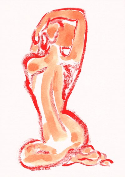 Studie av en sensuell rød figur av Santhosh ch