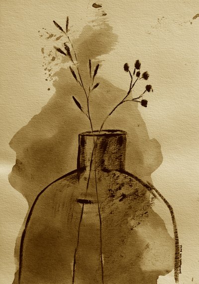 Sepia botanisk vase av Santhosh ch