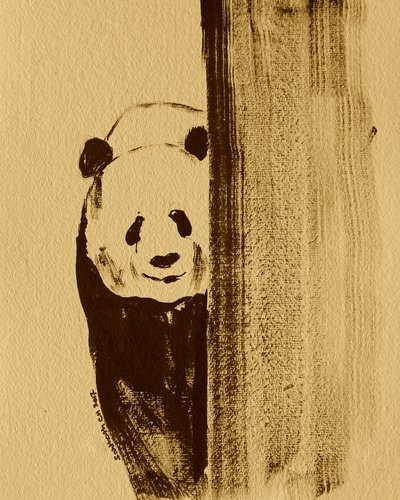 Sjenert panda som titter frem av Santhosh ch