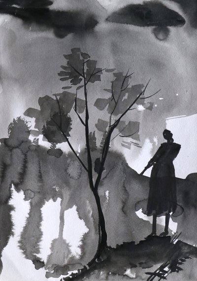 Ensom figur, mørk himmel av Santhosh ch