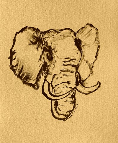 Skisse av vill elefant av Santhosh ch