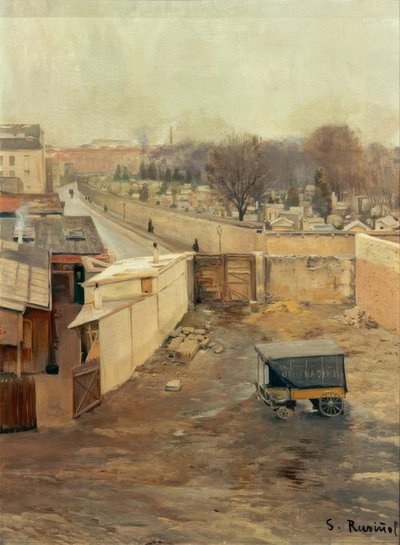 Utsikt over Montmartre kirkegård av Santiago Rusiñol