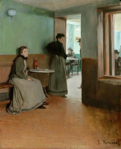 Akvarium (inne i en kafé) av Santiago Rusiñol