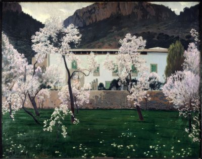 Blomstrende mandeltrær av Santiago Rusiñol