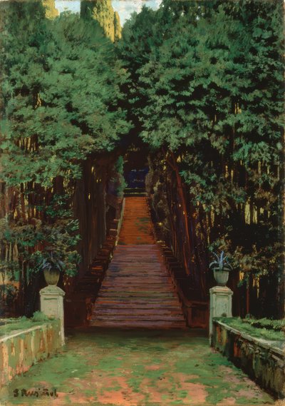 Trapper i hagen av Santiago Rusiñol