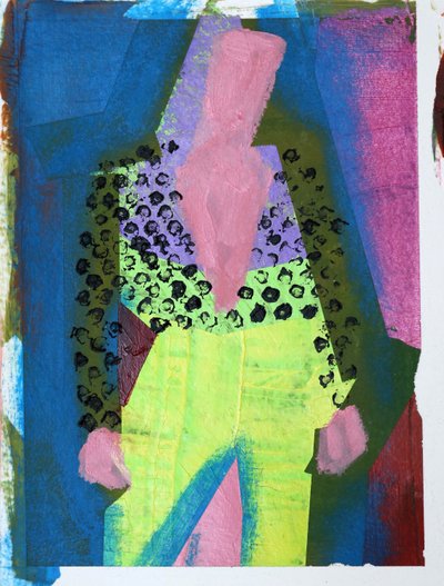 Elle #3, 2020 (akryl på papir) av Sara Hayward