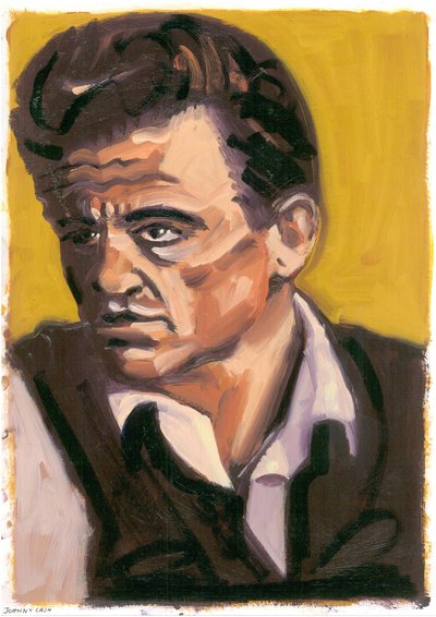 Johnny Cash, 2080 (olje) av Sara Hayward