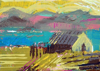 Retreat Iona I (akryl på lerret) av Sara Hayward