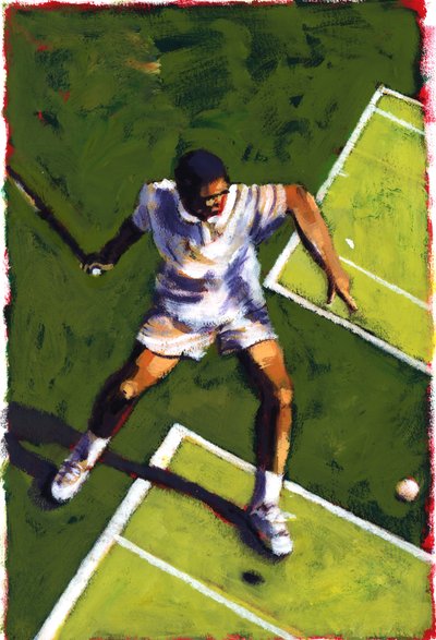 Tennisspiller, 2009 (akryl) av Sara Hayward