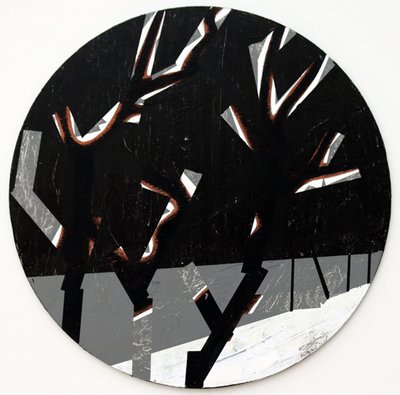 Twixt Heaven and Earth I-N (akryl på sirkulært bord) av Sara Hayward