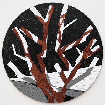 Twixt Heaven & Earth II-B (akryl på sirkulært bord) av Sara Hayward