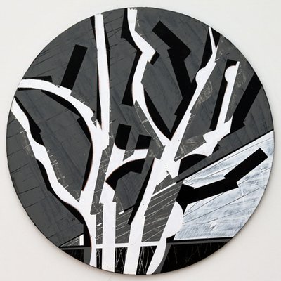 Twixt Heaven & Earth VII-B (akryl på sirkulært bord) av Sara Hayward